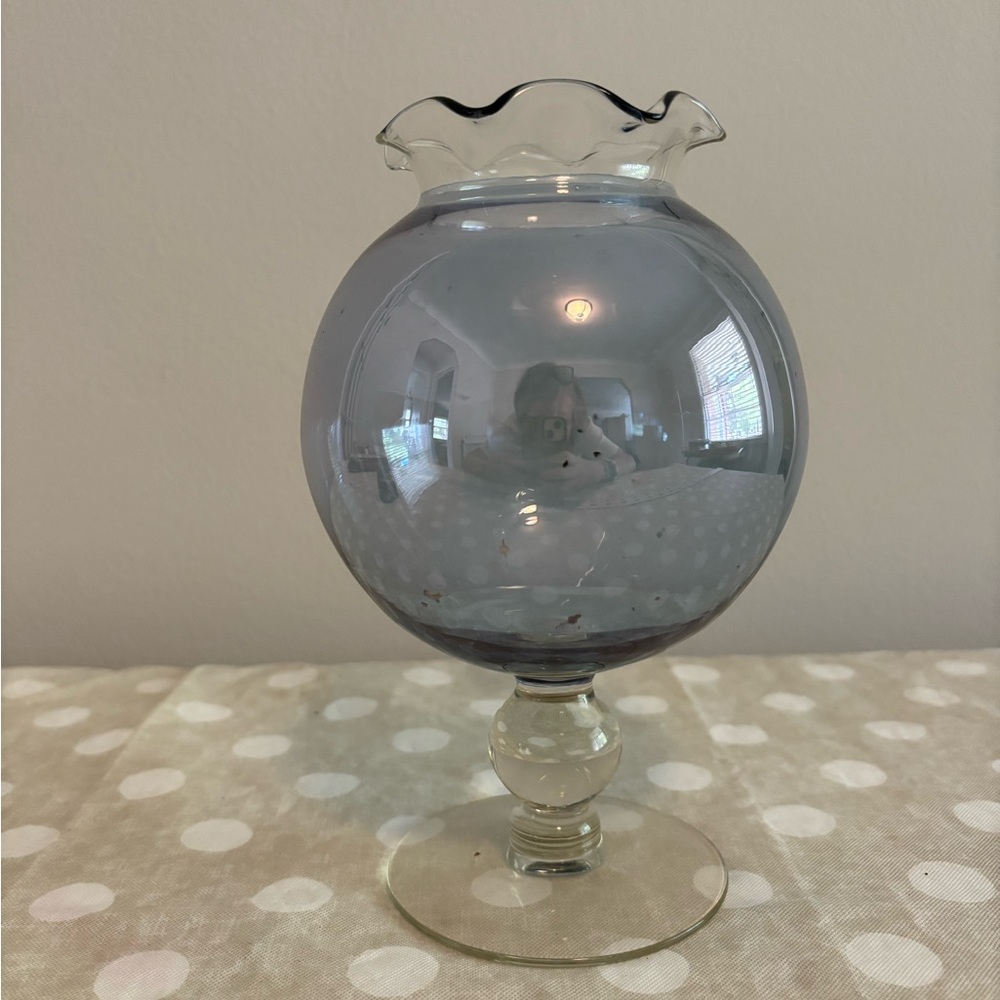 Vintage Elegant Periwinkle Glass Vase